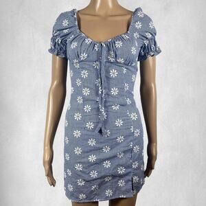 Blue and white floral dress